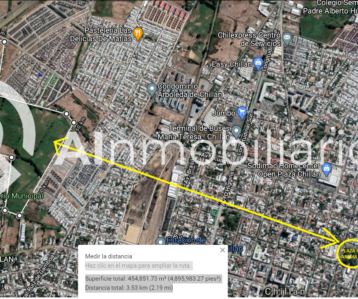 mapa superficie loteo en venta de fundo san pedro ubicado en Chillán