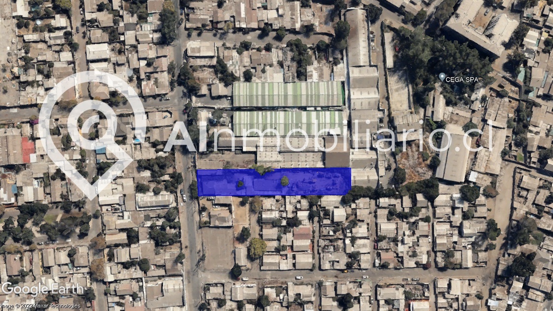 Imagen aérea que muestra una vista panorámica del terreno en venta en Nueva Central, Conchali con un terreno plano y listo para construir la casa de tus sueños