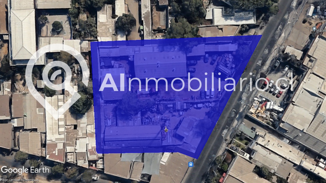 Vista aérea de la superficie de la propiedad en venta en El Salto, comuna de Recoleta