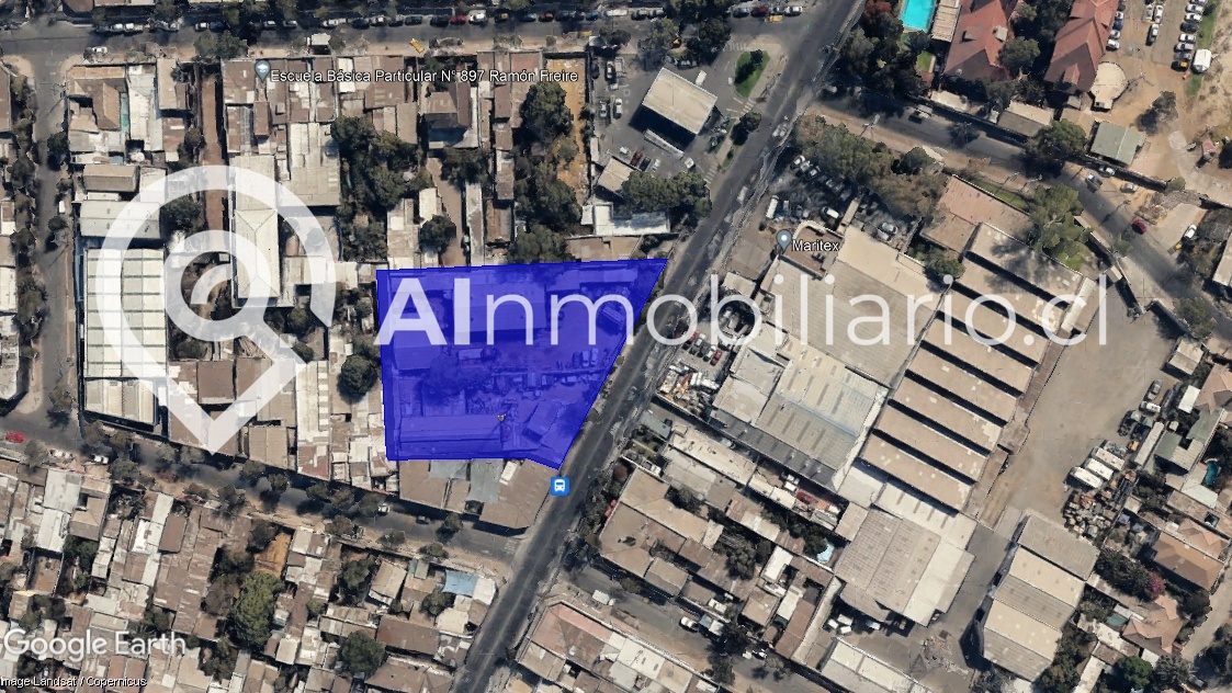 Imagen de la superficie del terreno en venta en El Salto, comuna de Recoleta