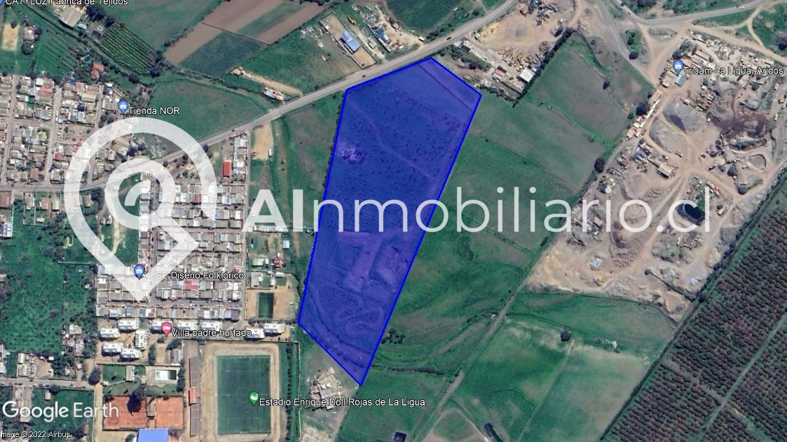 vista aérea de loteo en venta en La Ligua