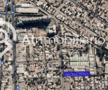 Imagen aérea que muestra el terreno en venta en Conchali