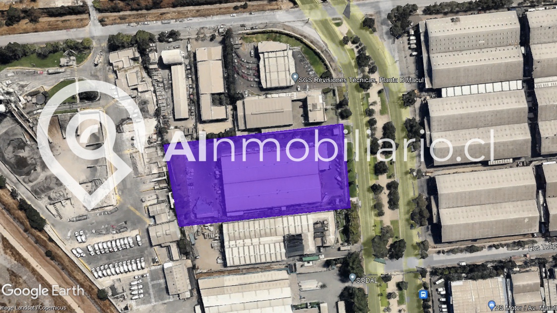 Venta aérea Macul, av marathon, vista mapa