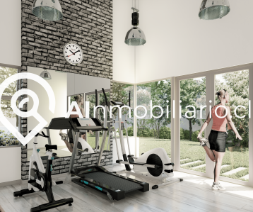 Vista del gimnasio de los departamentos ubicados en Curiñanca comuna de San Miguel