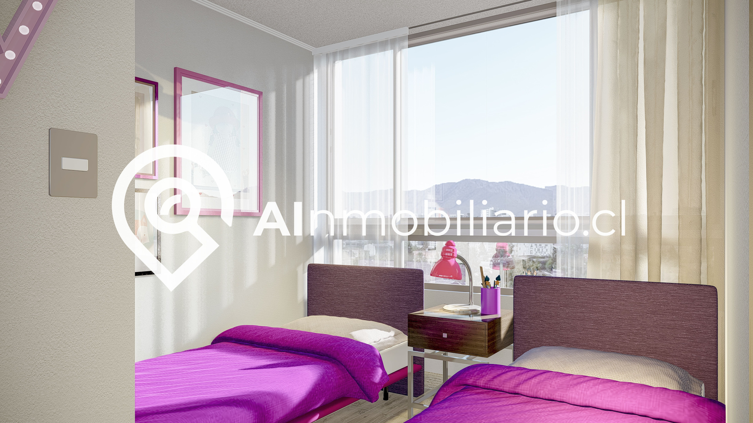 Vista al dormitorio ubicado en Curiñanca en a comuna de San Miguel