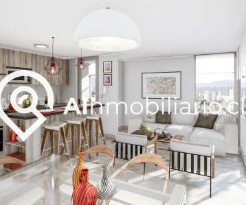 Vista hacia el comedor de los departamentos ubicados en Curiñanca San Miguel