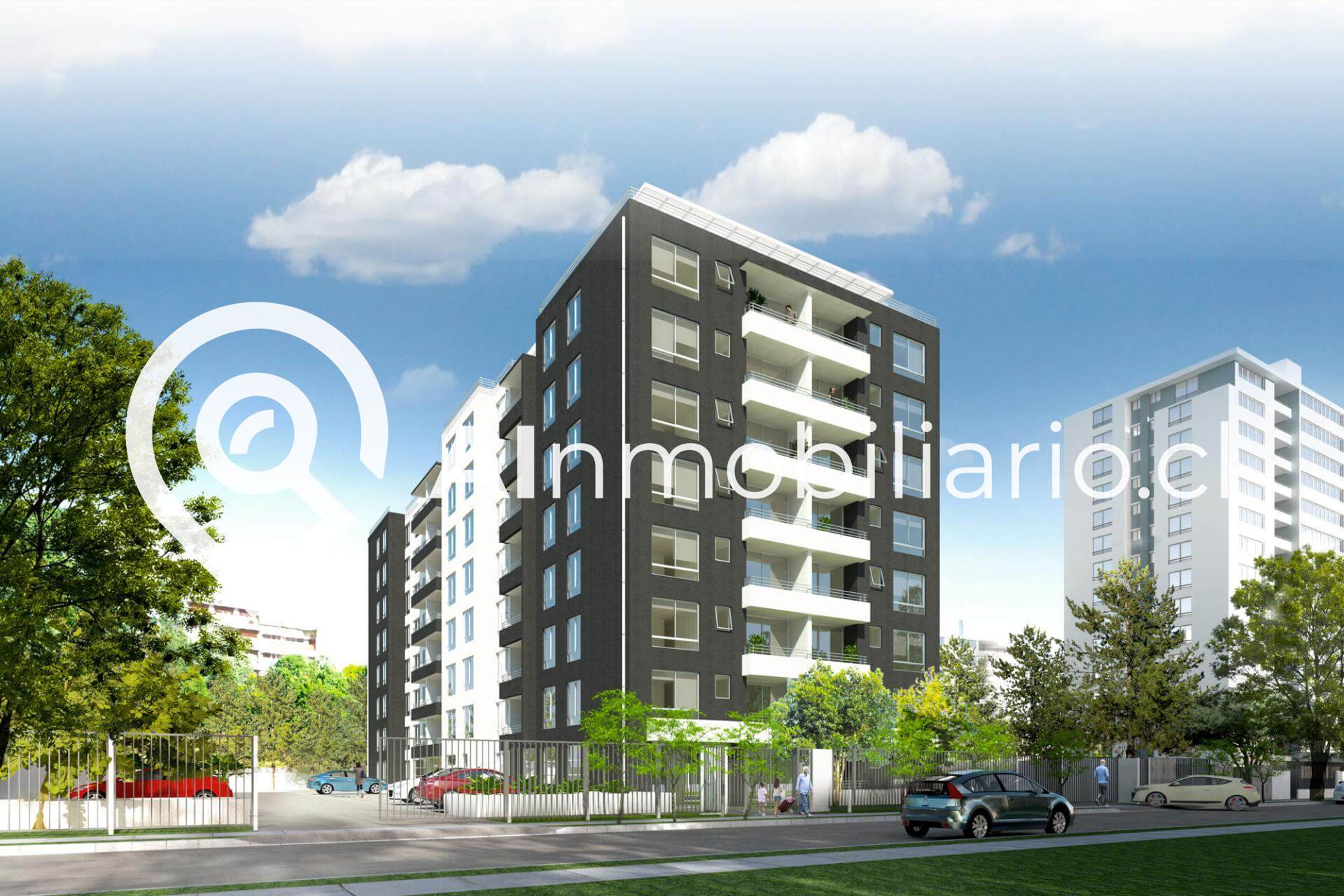 Fachada edificio Inés de Suarez en la comuna de La Florida