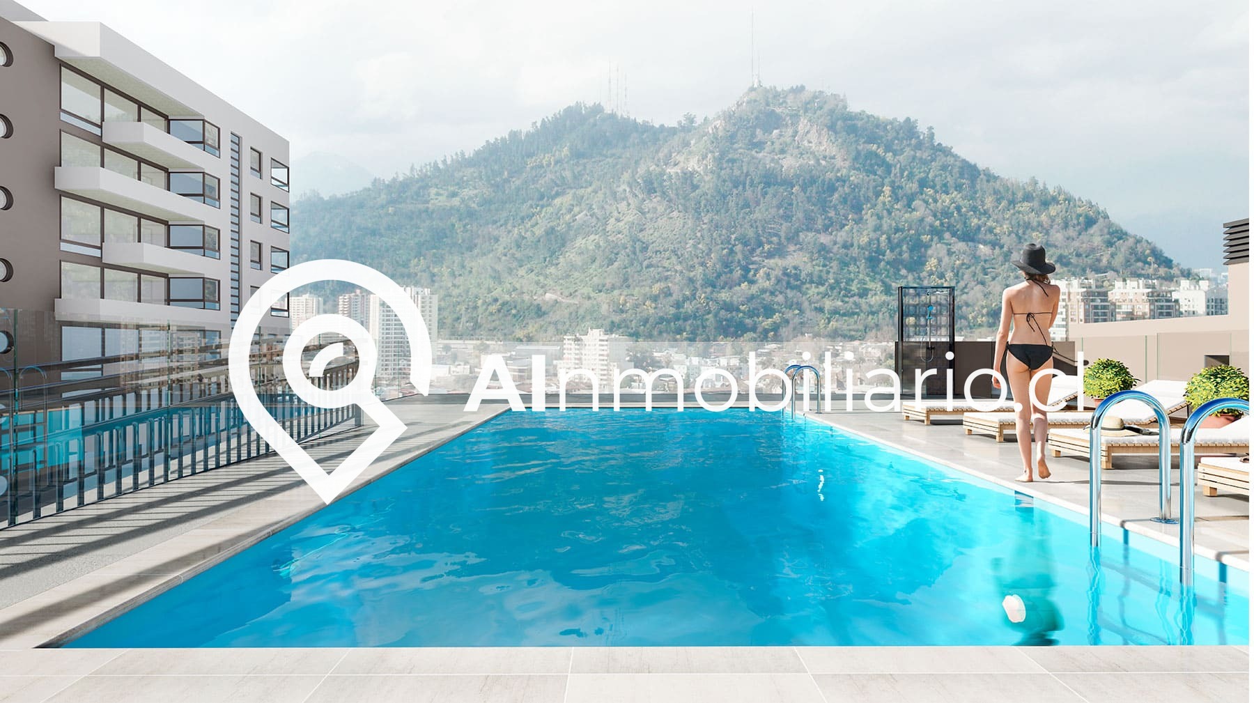 Vista de la piscina edifcio San Cristobal en la comuna de Recoleta