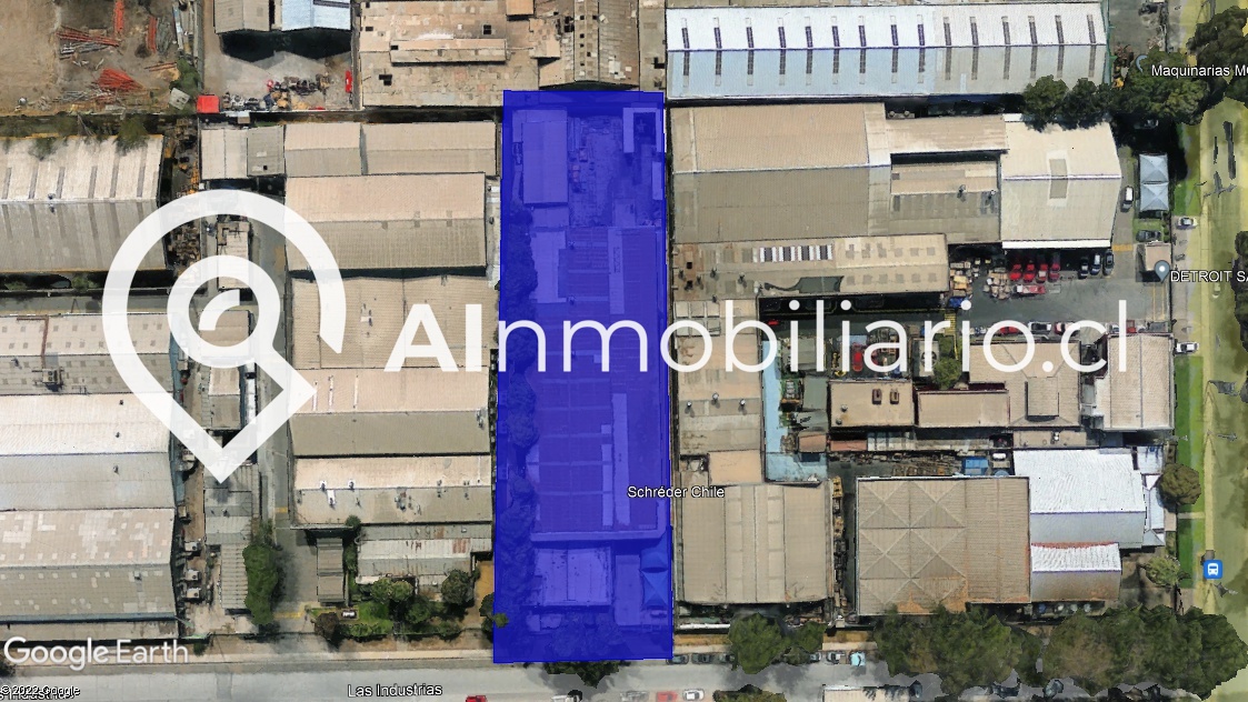 Una panorámica desde el cielo del terreno disponible en venta en Las Industrias, Conchalí