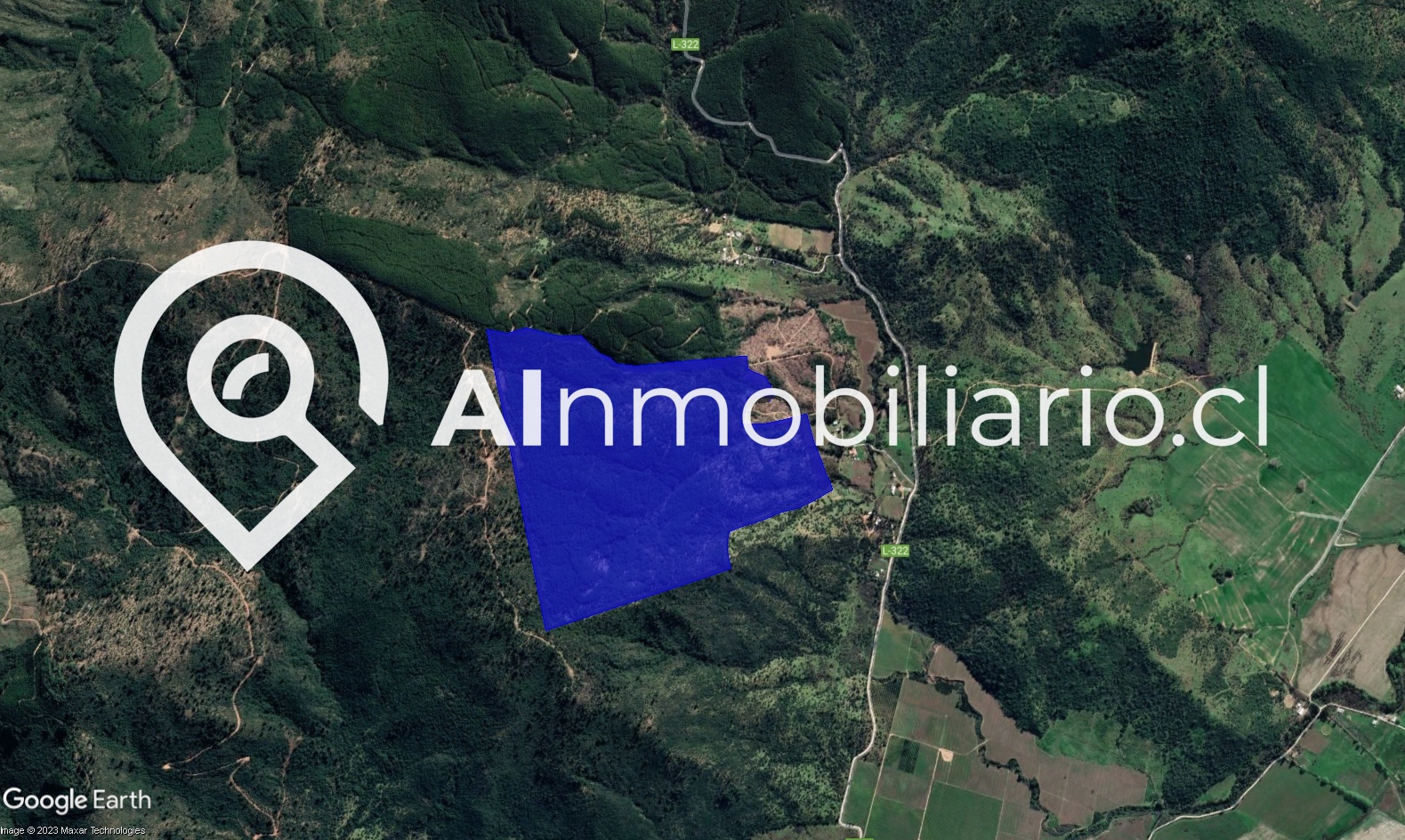 Imagen de la superficie de 72 hectáreas en el Predio Angostura en San Javier, una excelente oportunidad de inversión en el sector forestal.