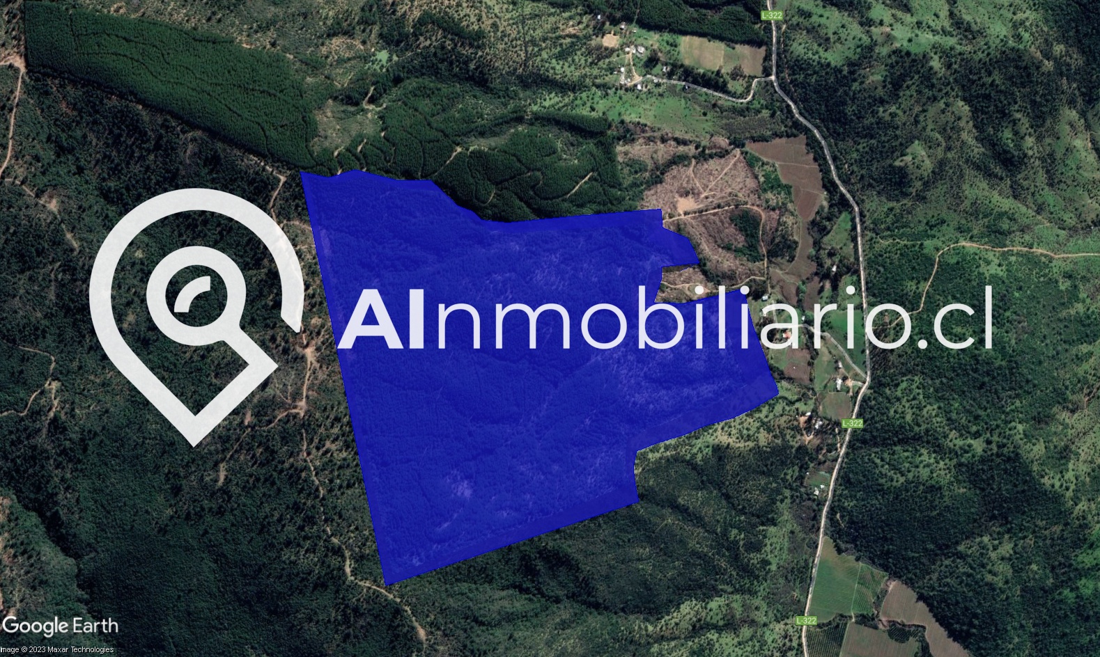 vista aerea del predio en venta ubicado en angostura comuna de san javier