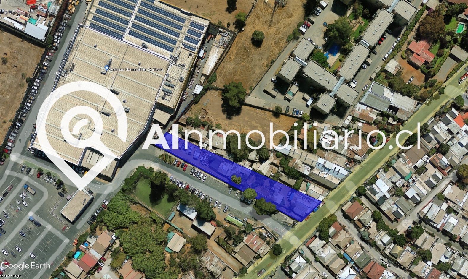 Vista del terreno ubicado en Arturo Prat en la comuna de Quilicura