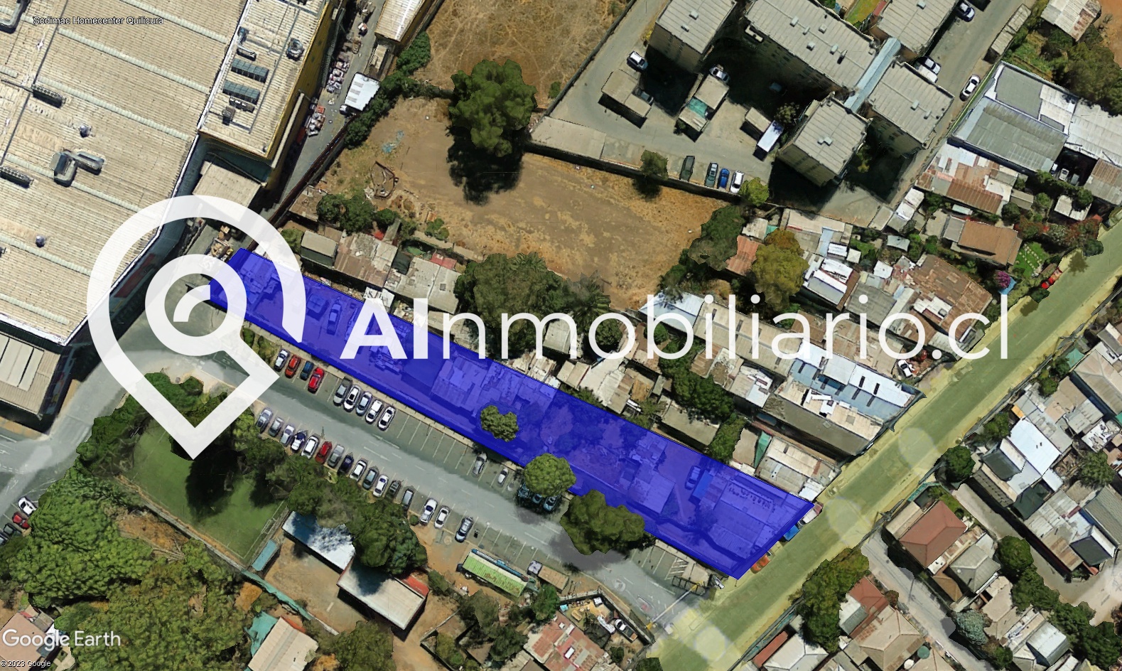 Vista desde arriba de propiedad en venta ubicada en Arturo Prat comuna de Quilicura