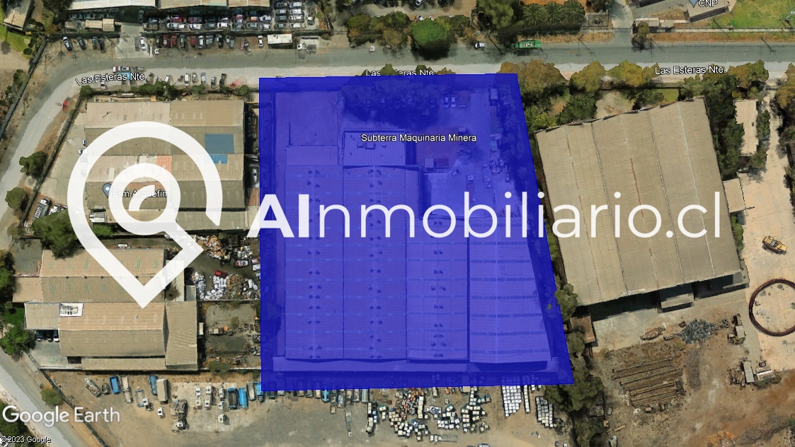 Imagen de la superficie de la propiedad en venta en Quilicura, con detalles de la distribución de la misma y su tamaño