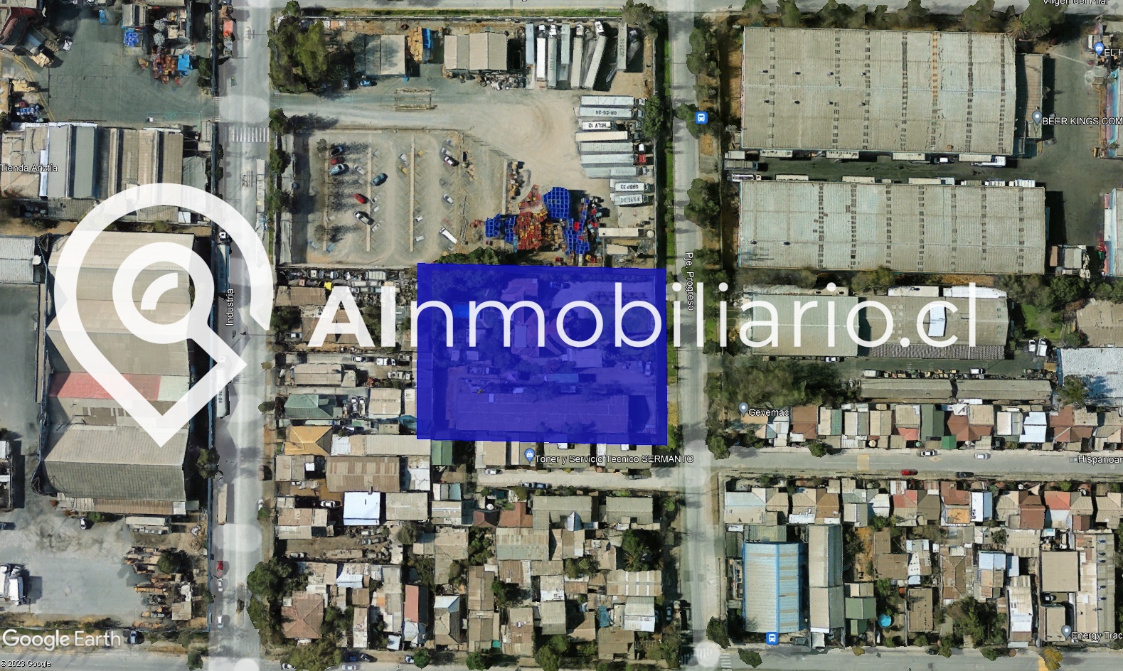 Imagen de la superficie del terreno en venta en La Cisterna, ubicado en la Calle Progreso. Oportunidad de inversión en una zona ZU-6 apta para diversos fines