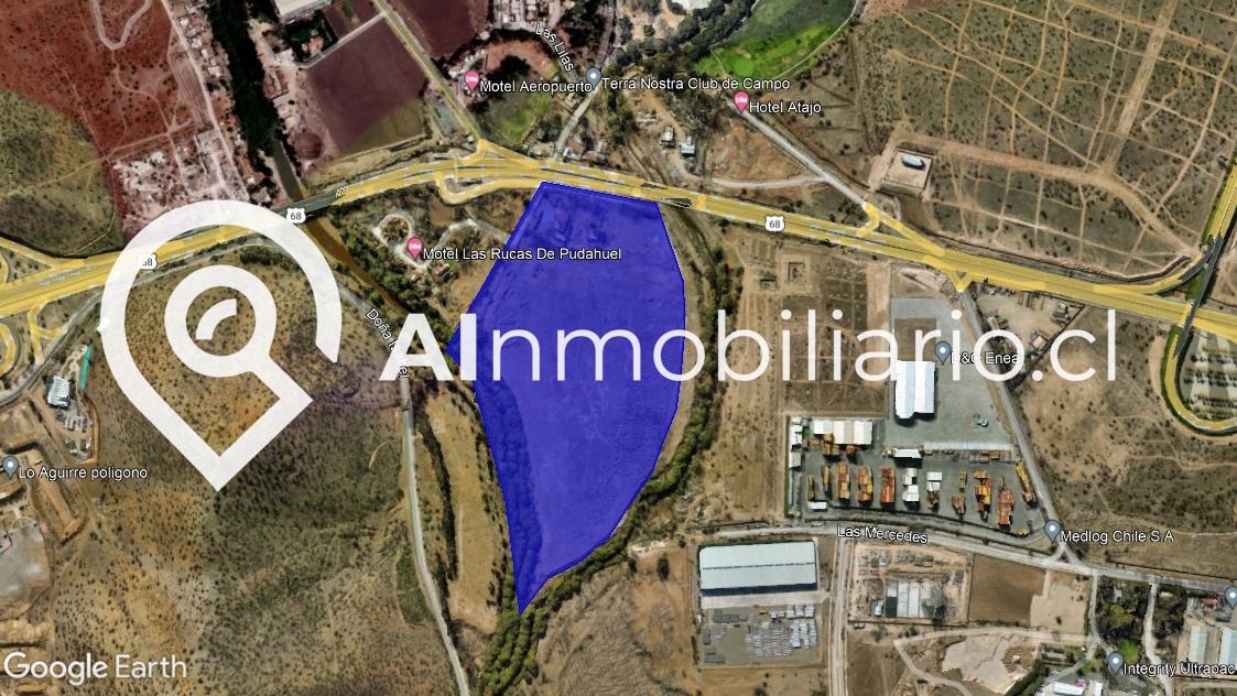 Vista aérea de la superficie de terreno en venta en Ruta 68 Pudahuel