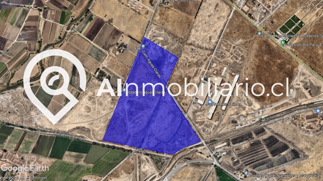 Vista aérea de la superficie de terreno en venta en Camino Lo Boza Pudahuel