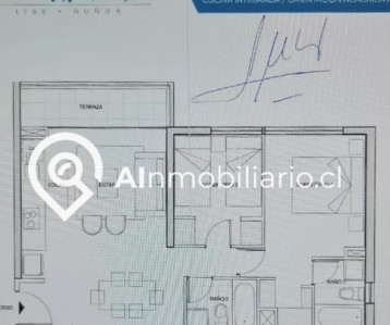 Plano del departamento en venta en Edificio Vicuña Mackenna, Ñuñoa. Distribución y espacios detallados