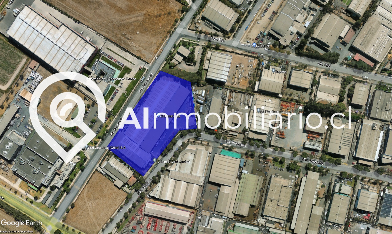 Imagen de la propiedad en venta en Santa Josefina, San Bernardo. Zona industrial de Industria Chilemat